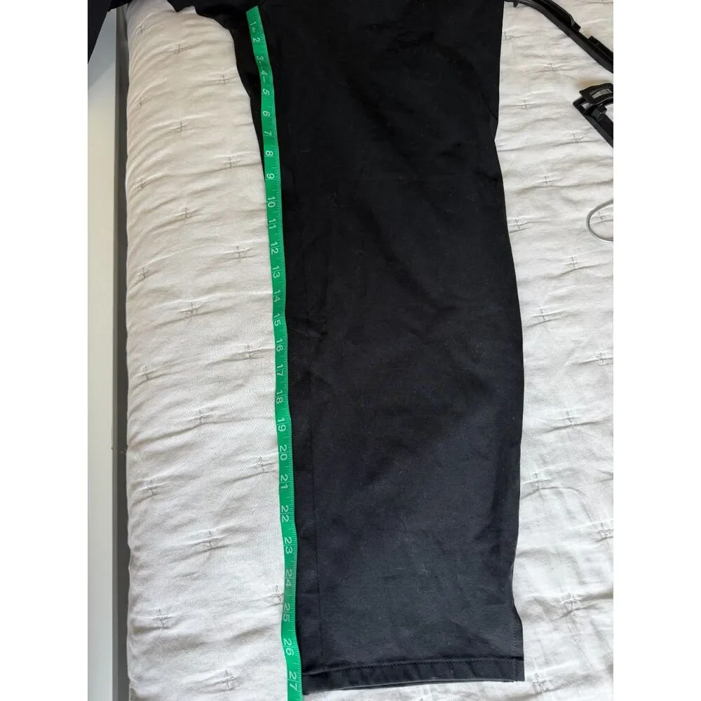 Eileen Fisher Black Stretch Side Zip Ankle Pants Organic Cotton 1X